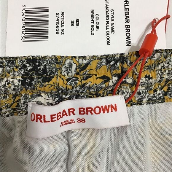 ORLEBAR BROWN Standard Full Bloom Swim Trunks Bright Gold New With Tag Size 38 - Picture 10 of 12